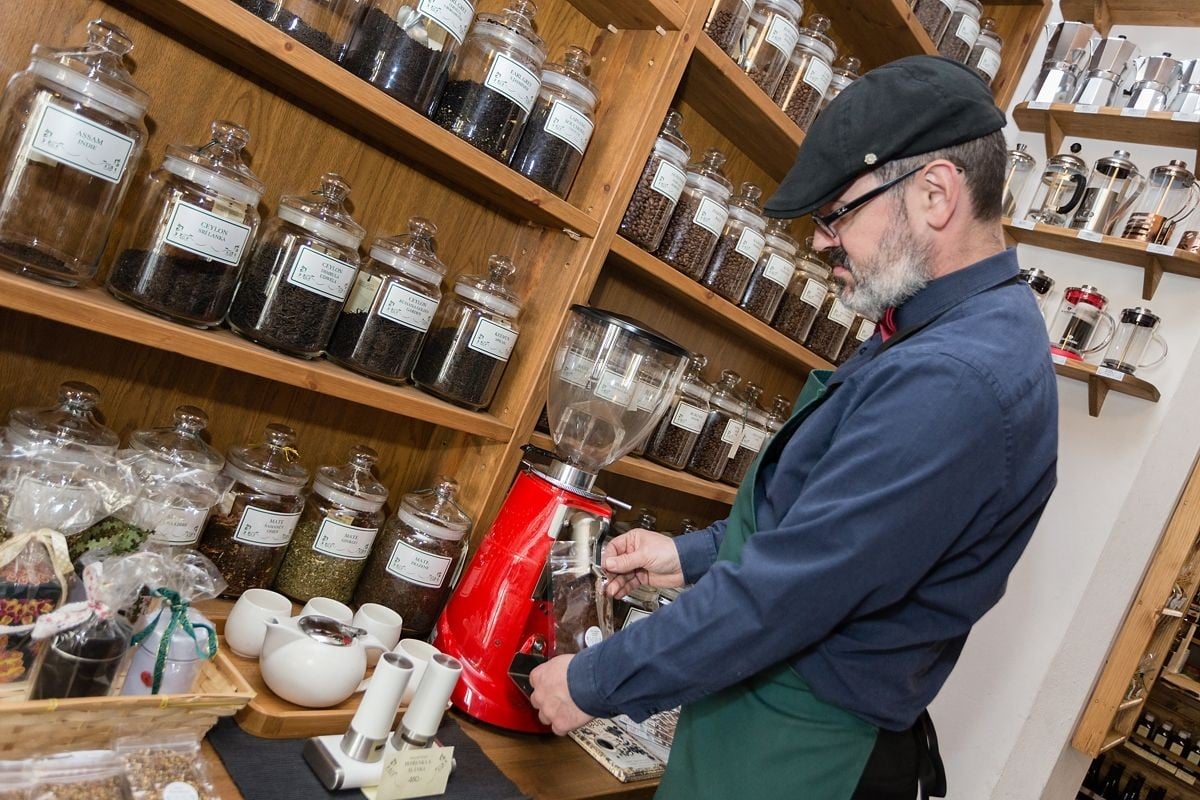 Jan Schneedorfer v obchodě Království chuti