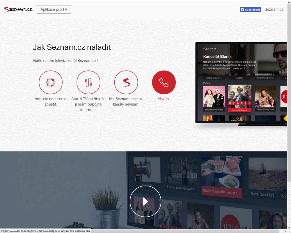 Seznam.cz TV - web Jak naladit