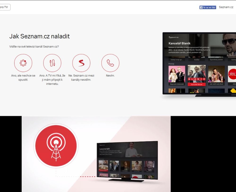 Seznam.cz TV - web Jak naladit