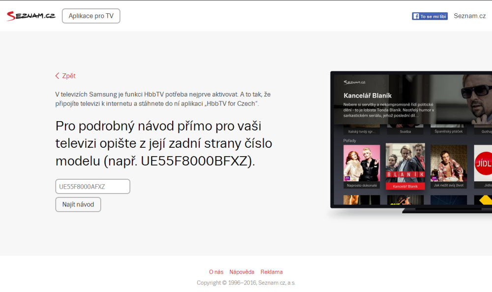 Seznam.cz TV - web Jak naladit