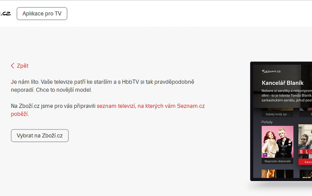 Seznam.cz TV - web Jak naladit
