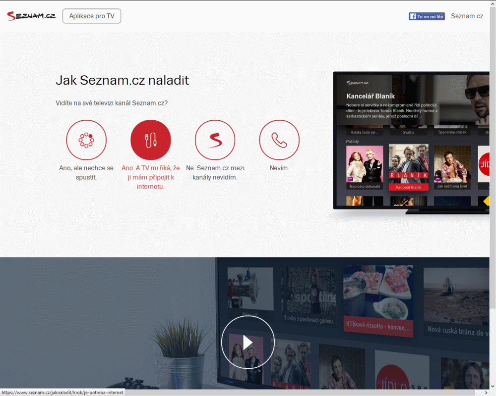 Seznam.cz TV - web Jak naladit