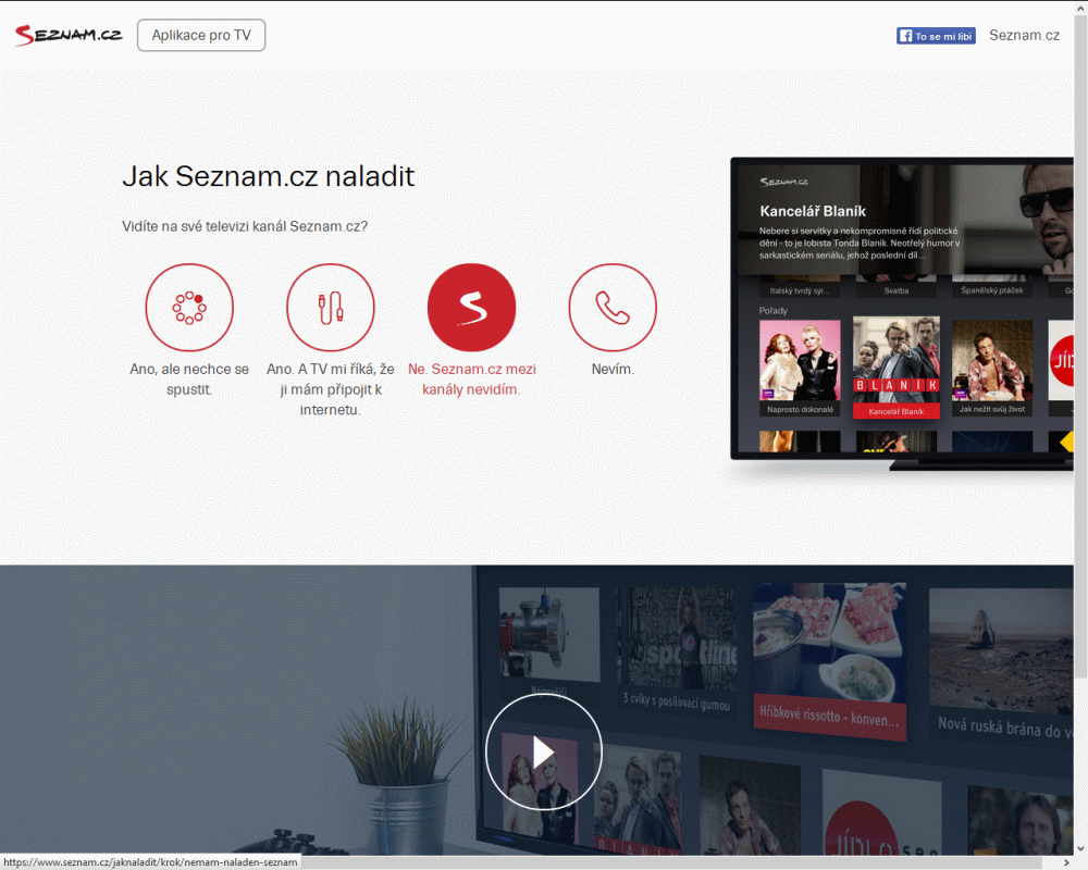 Seznam.cz TV - web Jak naladit