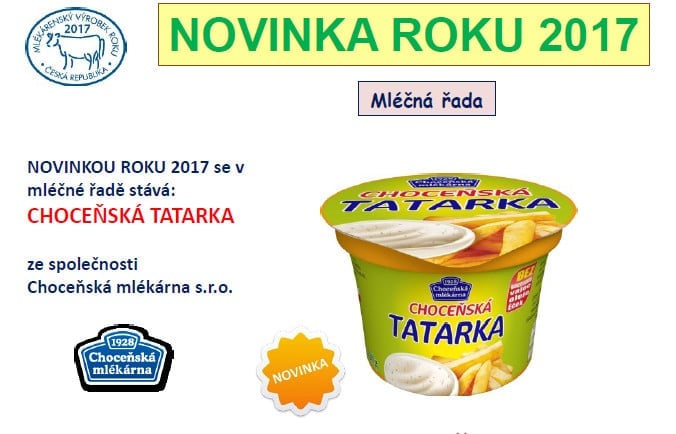 Nejlepší mlékárenský výrobek roku 2017 je...