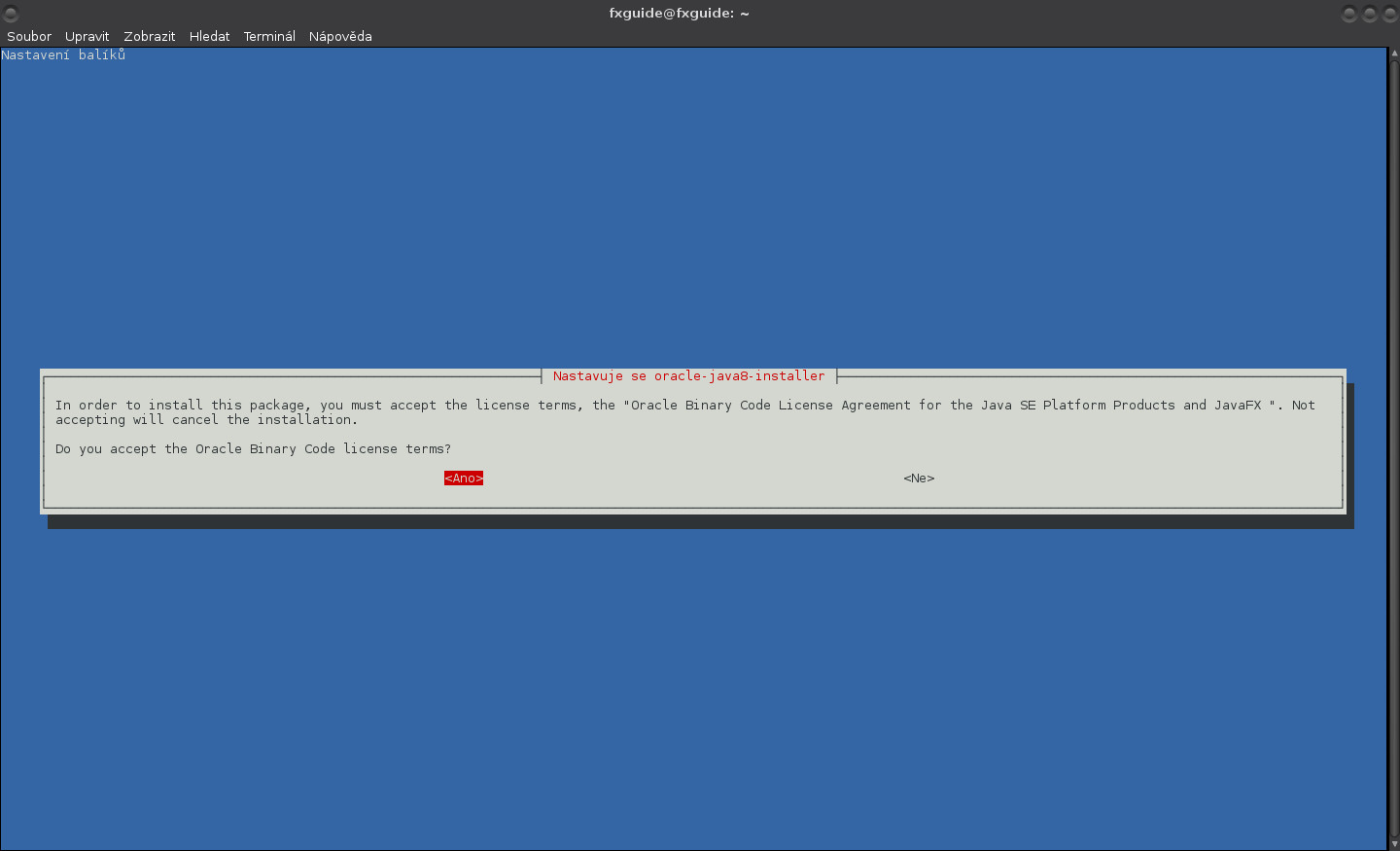 Příprava systému a instalace JDK