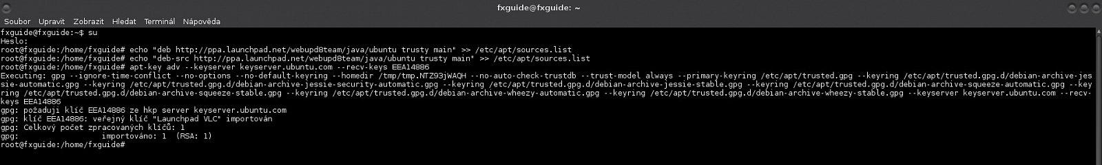 Příprava systému a instalace JDK