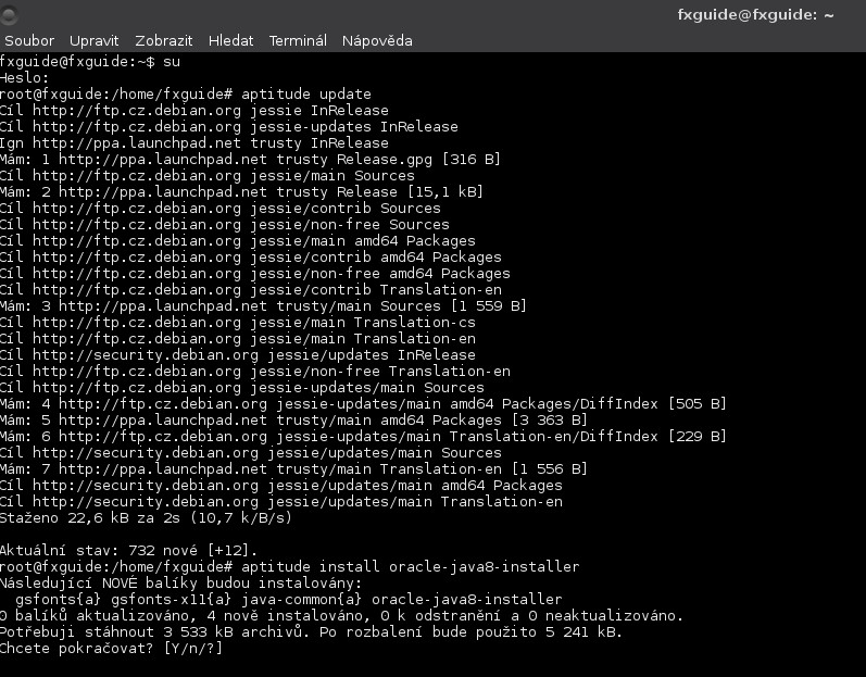 Příprava systému a instalace JDK