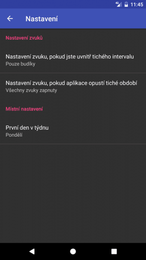 Nastavení aplikace