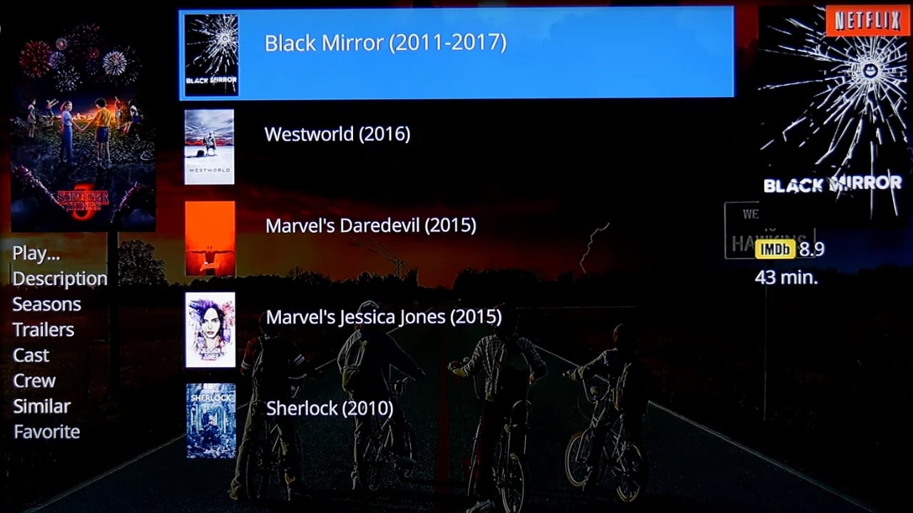 Uživatelské rozhraní Dune HD – katalog multimédií – seriály