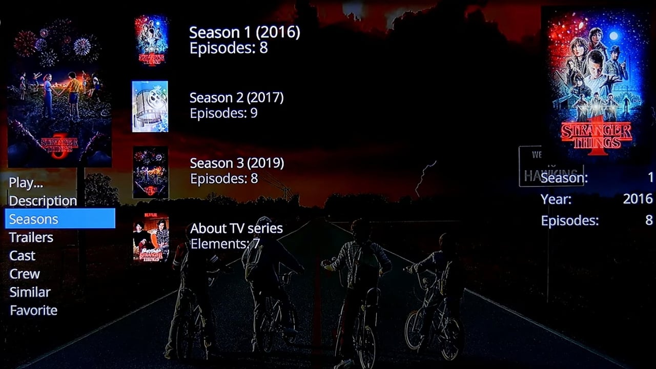 Uživatelské rozhraní Dune HD – katalog multimédií – seriály