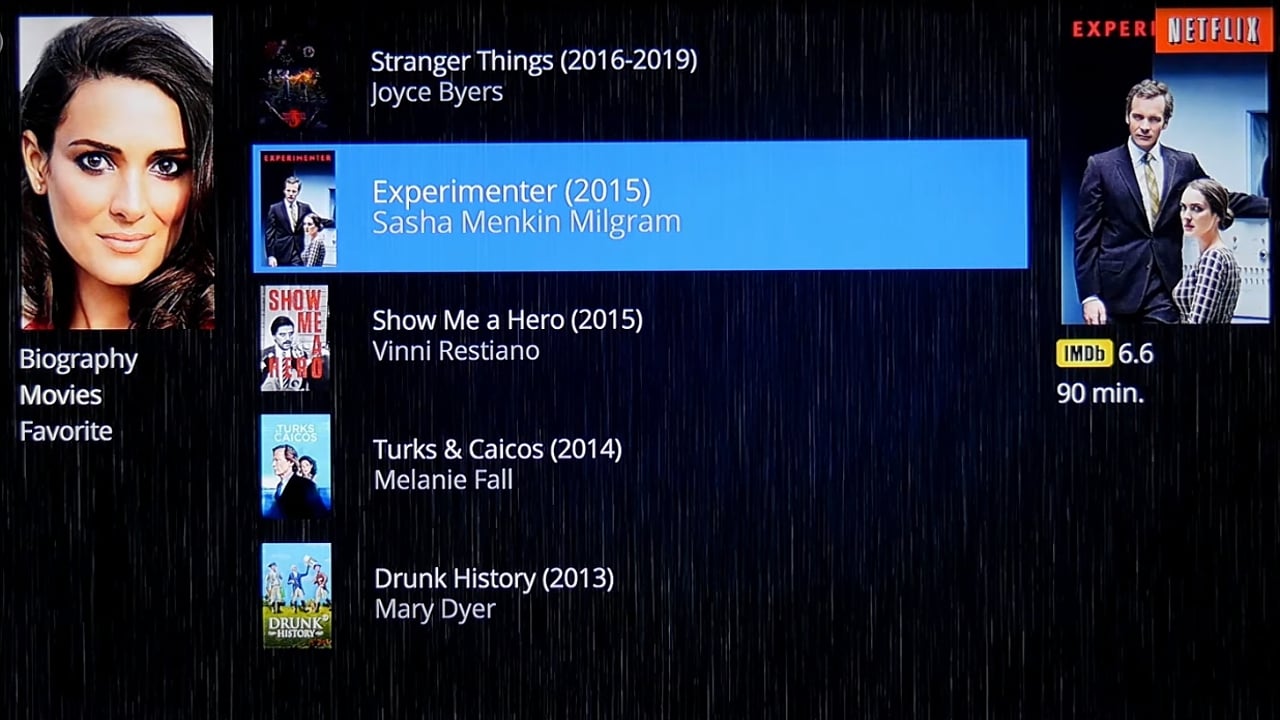 Uživatelské rozhraní Dune HD – katalog multimédií – seriály