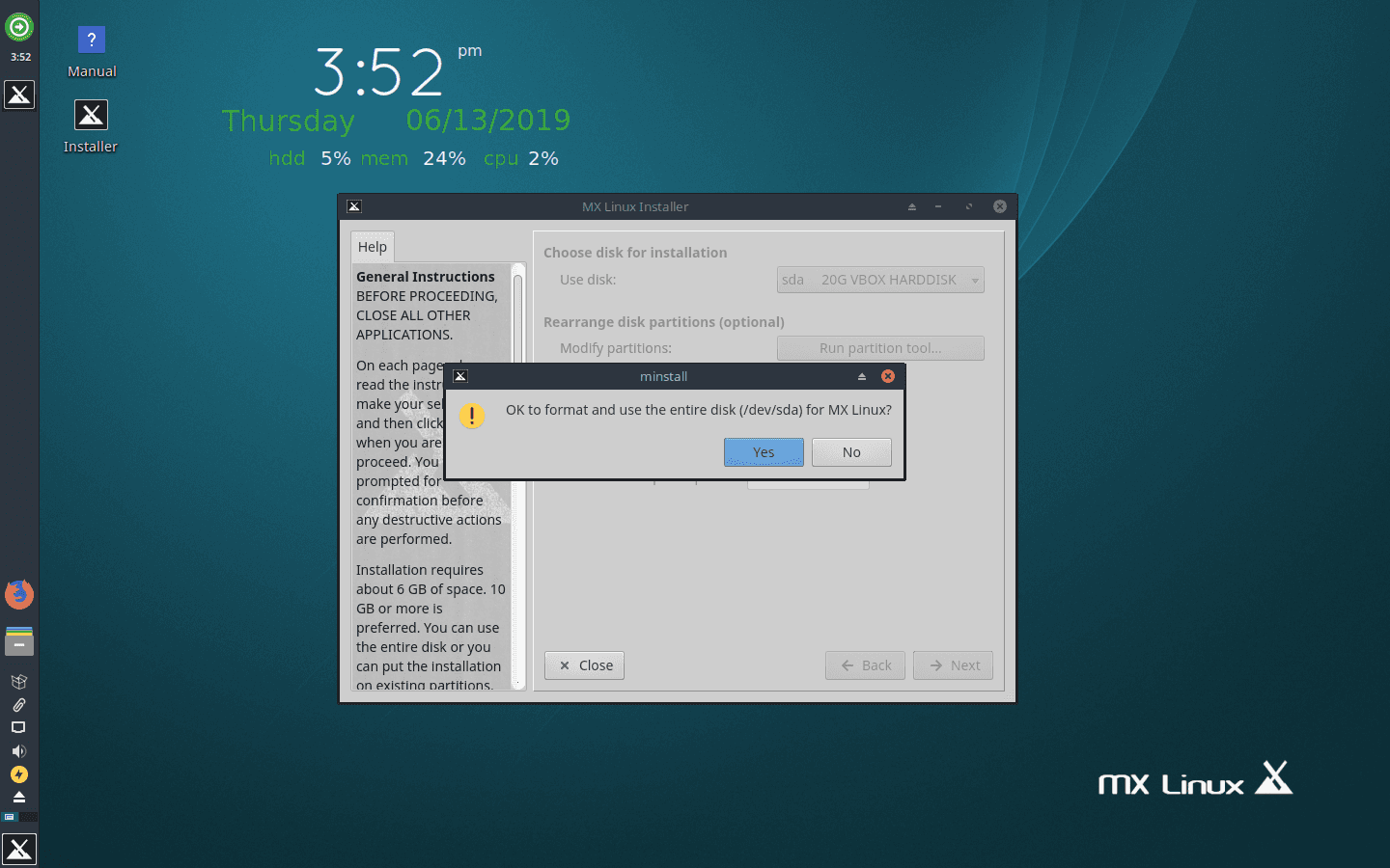 MX Linux 18.3 - instalace