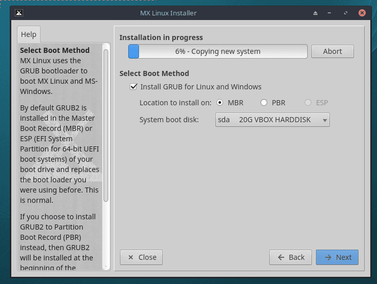 MX Linux 18.3 - instalace