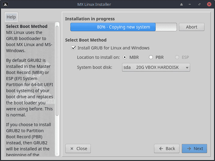 MX Linux 18.3 - instalace
