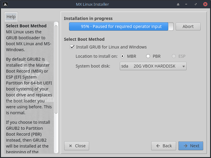 MX Linux 18.3 - instalace