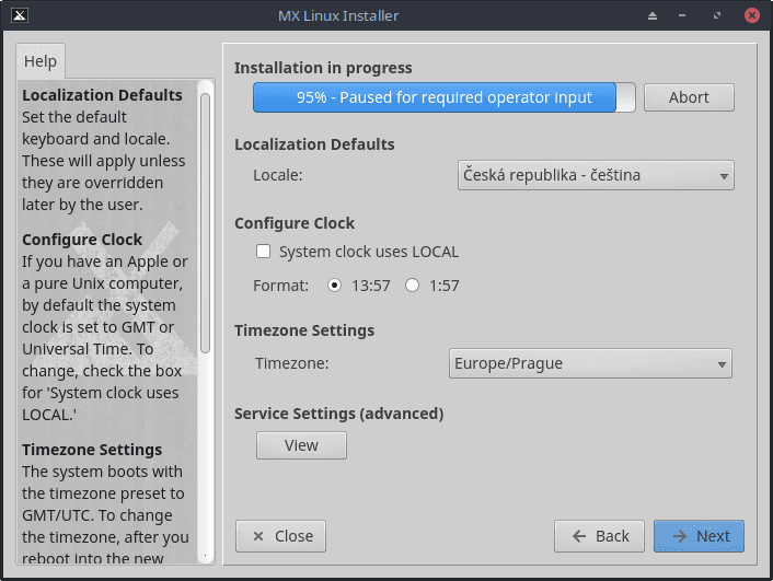 MX Linux 18.3 - instalace