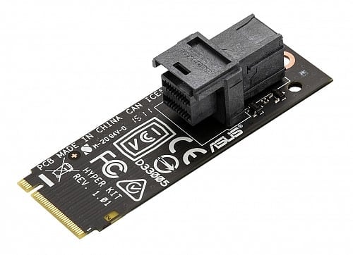 Pomocí adaptérů se bude dát rozhraní U.2 (respektive konektor miniSAS HD pro kabel) vyvést ze slotu M.2