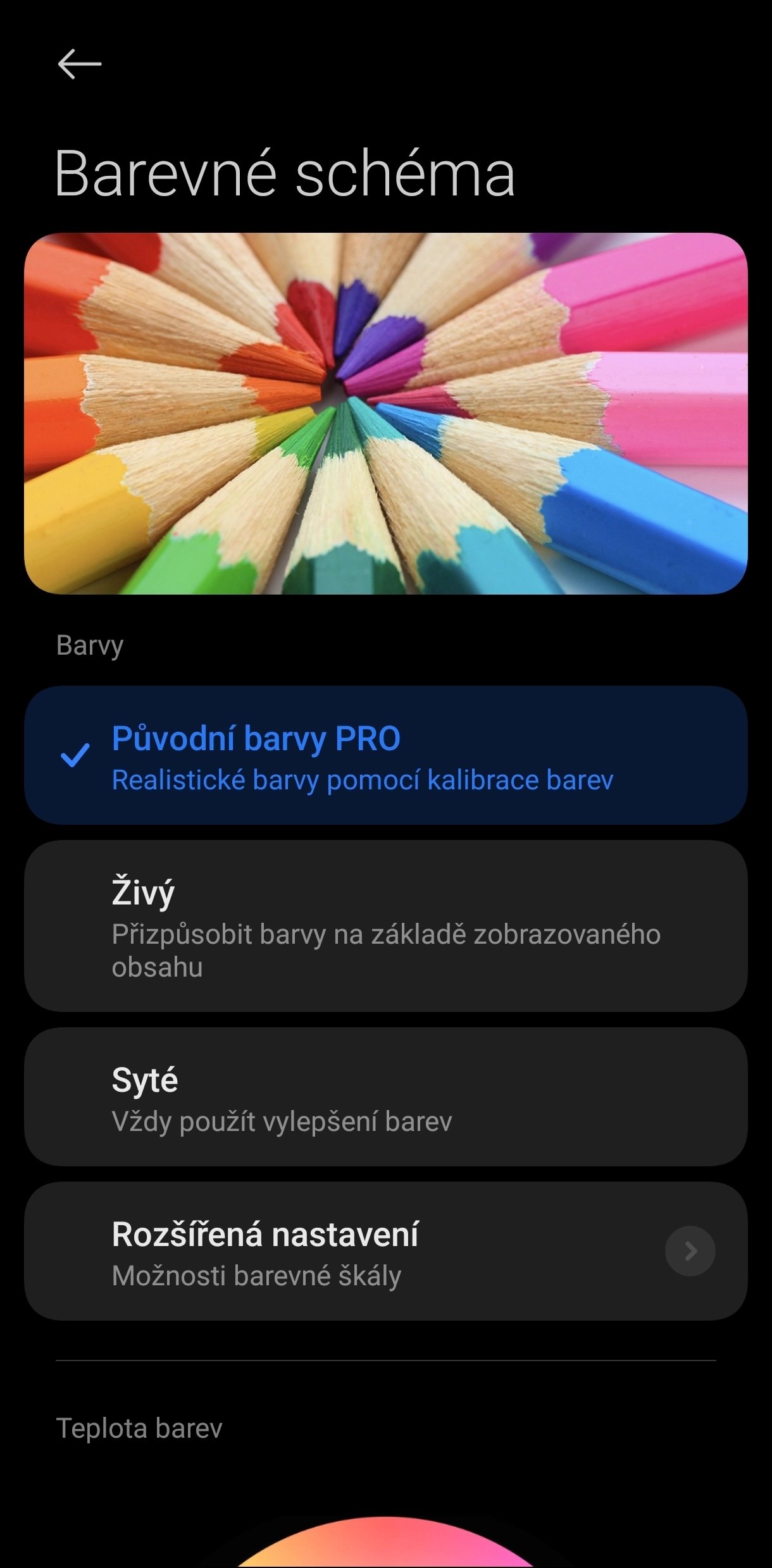 Možnosti přizpůsobení displeje