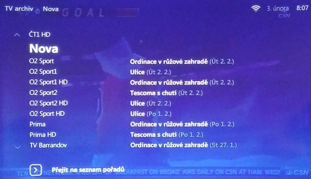 O2 TV Air M - TV archiv