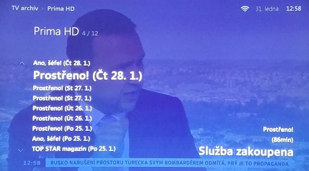 O2 TV Air M - TV archiv