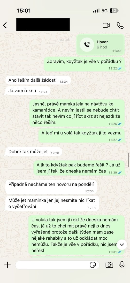 Screenhot reálné komunikace útočníka a oběti, která má účet u Air Bank. (31. 07. 2026)