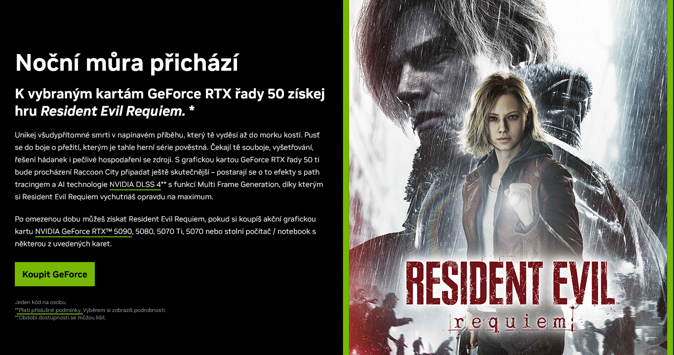 Resident Evil Requiem ke grafikám Nvidia
