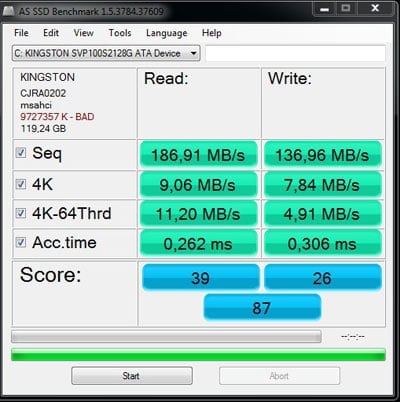 AS SSD benchmark