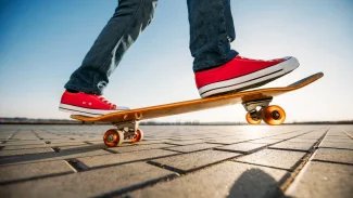 Detailní záběr na skateboard