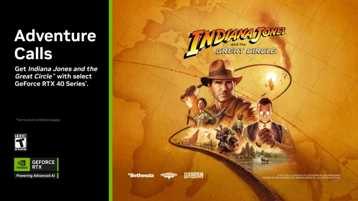 Indiana Jones and the Great Circle zadarmo ke grafikám GeForce RTX 4000