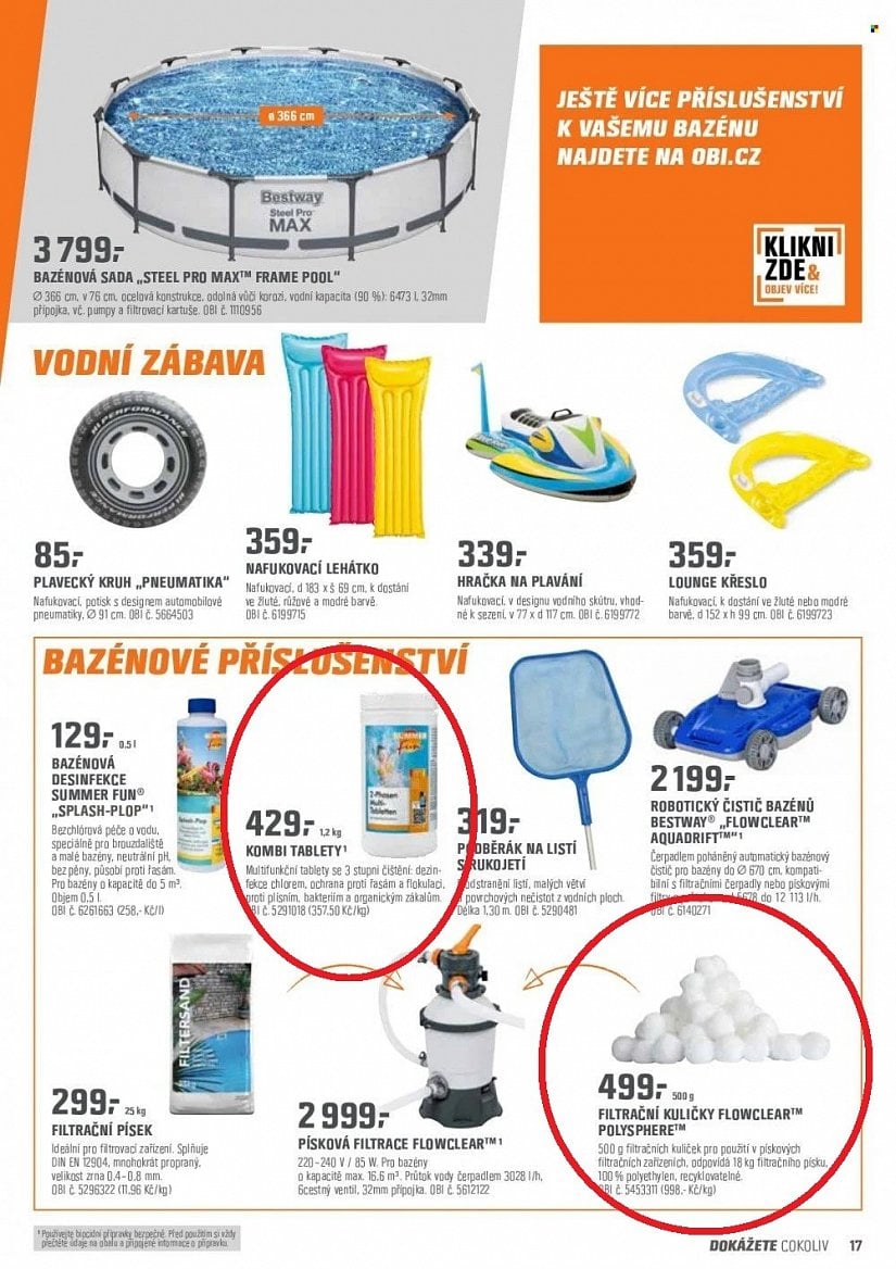 Letáky MAT a OBI 2021 a 2022 bazény a příslušenství