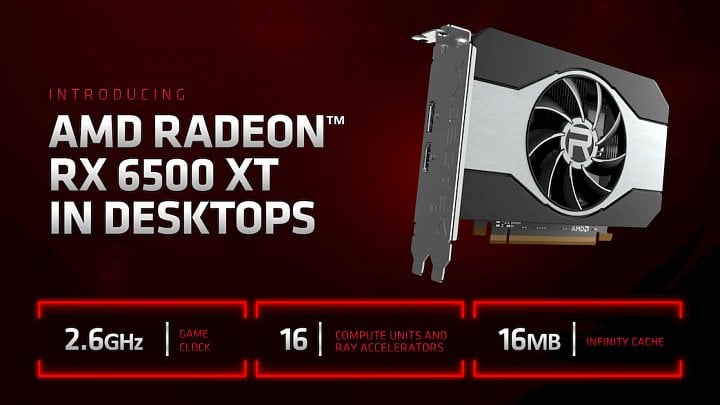 specifikace karty AMD Radeon RX 6500 XT