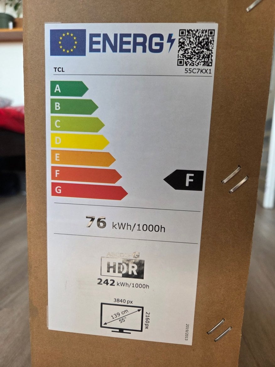Chytrá televize TCL C7K spotřeba