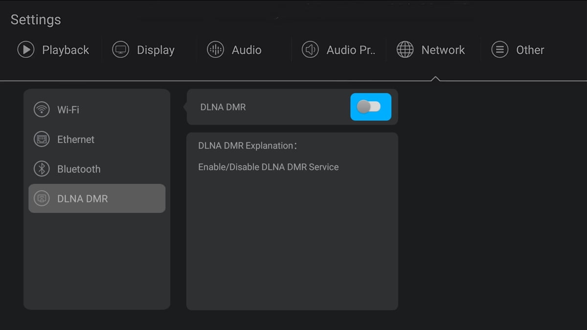 Zidoo X20 Pro - Síťová nastavení a ostatní nastavení