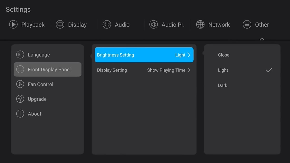 Zidoo X20 Pro - Síťová nastavení a ostatní nastavení