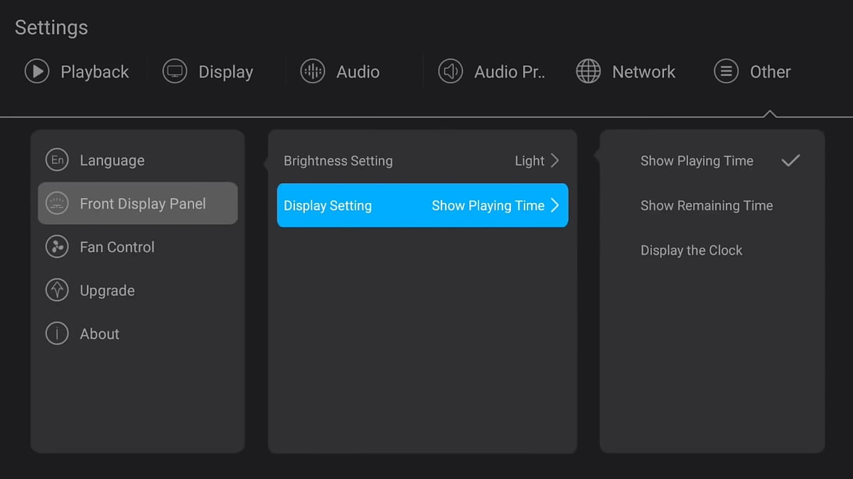 Zidoo X20 Pro - Síťová nastavení a ostatní nastavení
