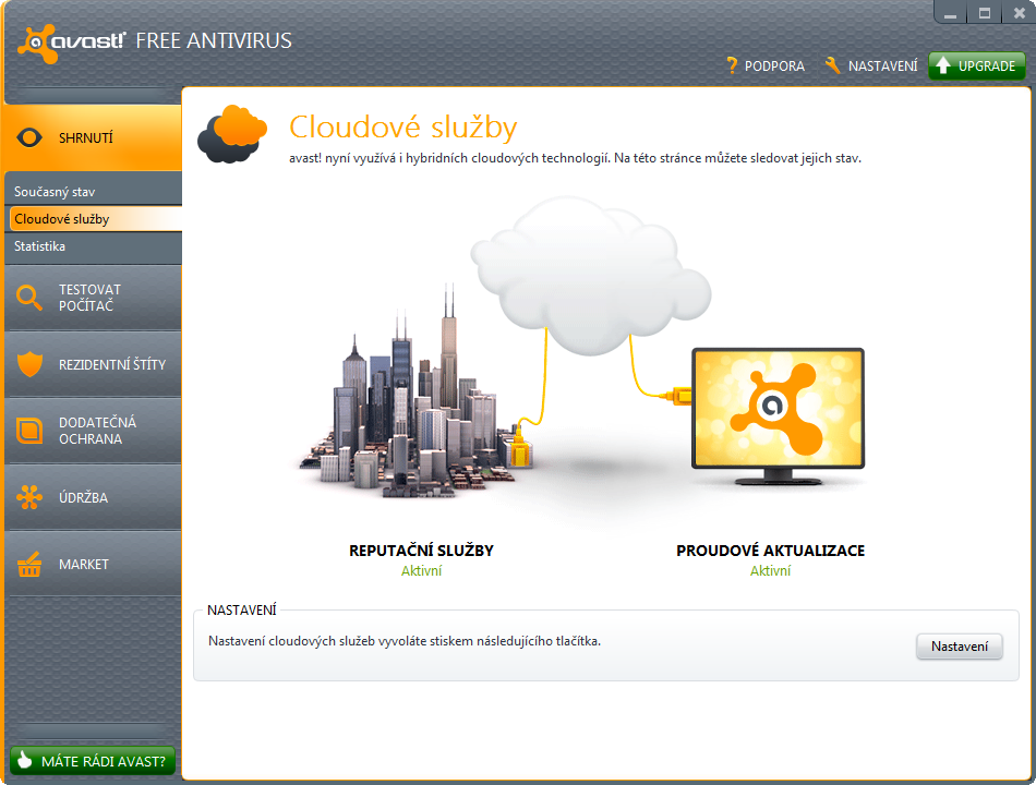 Zobrazení stavu cloudových služeb