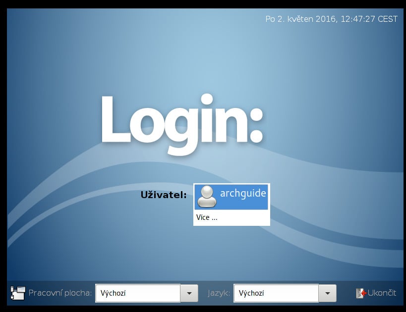 Arch: správci přihlášení