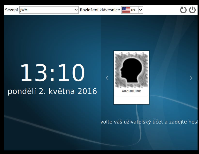 Arch: správci přihlášení