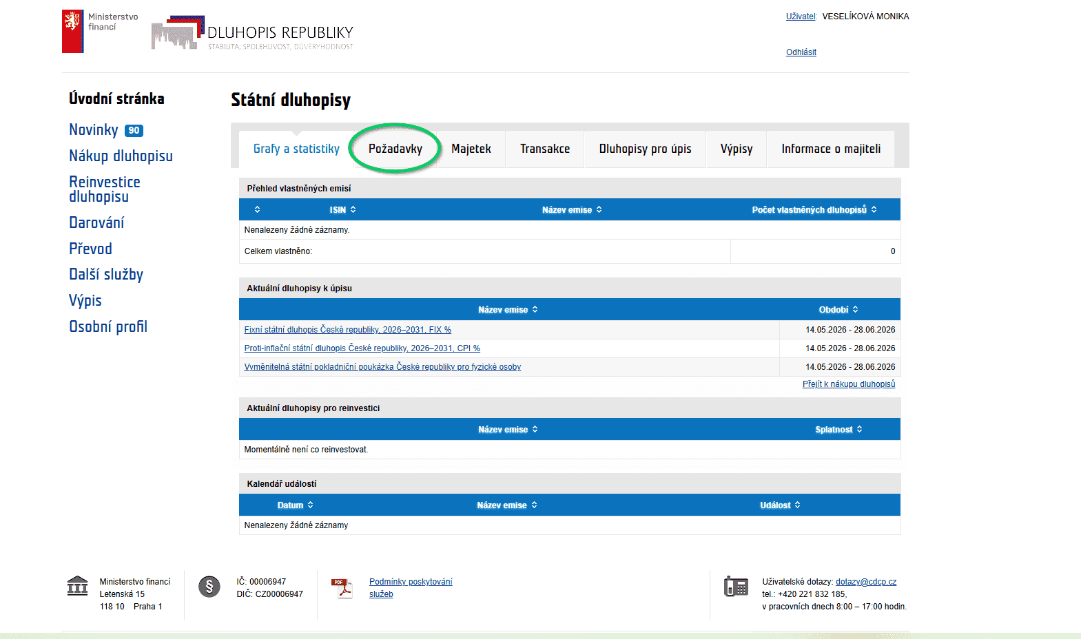 Návod pro platbu Dluhopisů republiky.