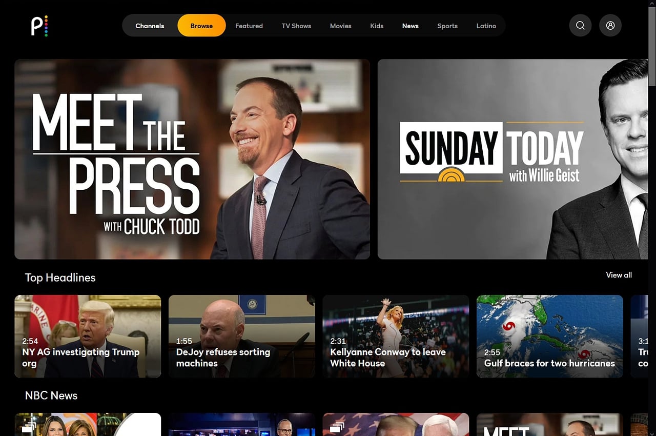 Peacock: Uživatelské rozhraní