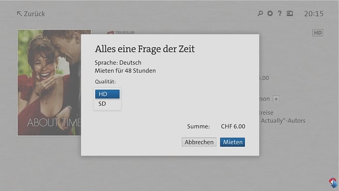 Swisscom TV 2.0 - videotéka