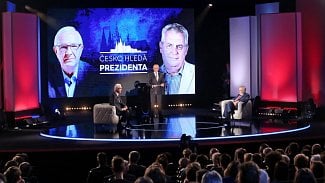 Miloš Zeman a Jiří Drahoš v debatě, kterou moderoval Karel Voříšek