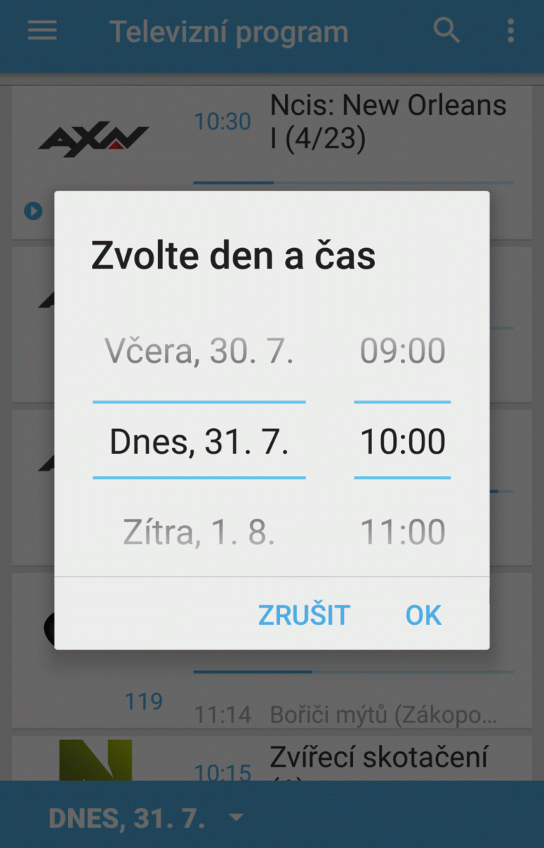 AXN v nabídce O2 TV, 31.7.2017