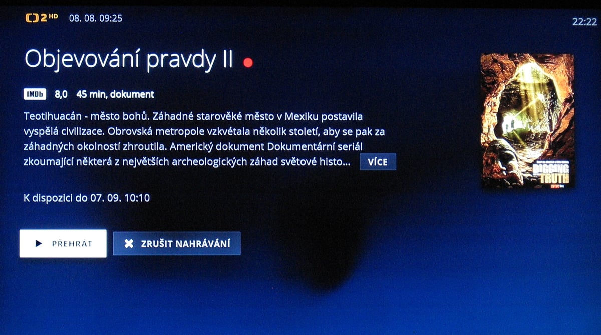 NG box O2 TV – nahrávky