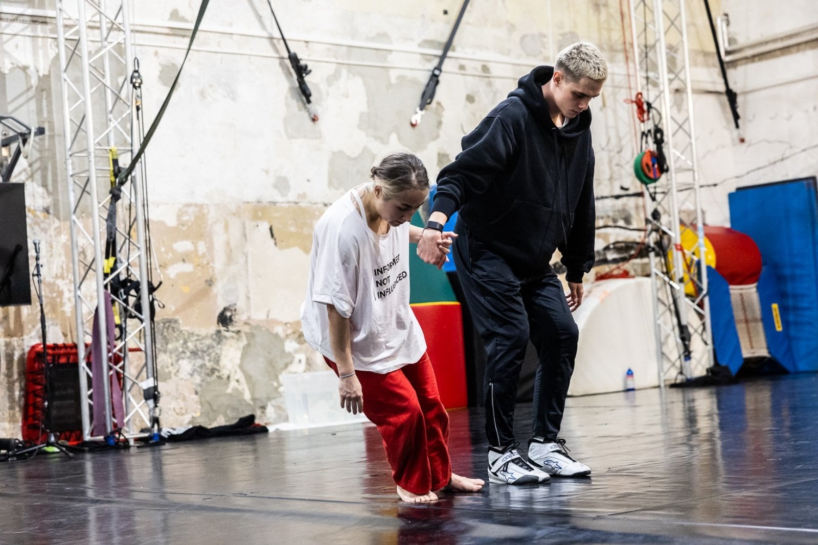 Zkoušky Cirku La Putyka na představení St.art