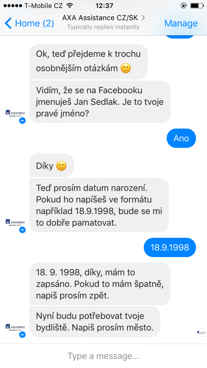 Chatbot AXA Assistance