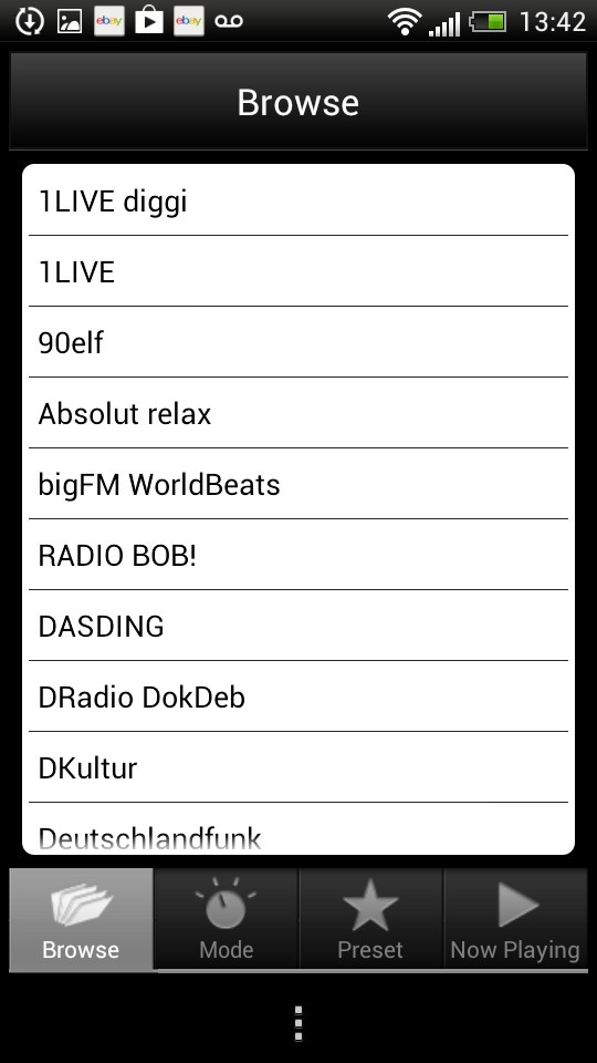 Náhledy z aplikace iSangean