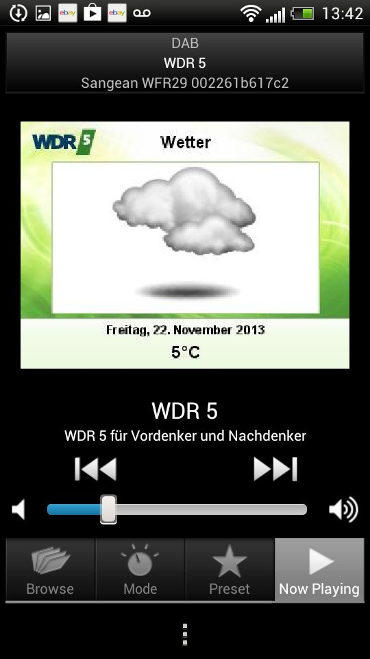 Náhledy z aplikace iSangean