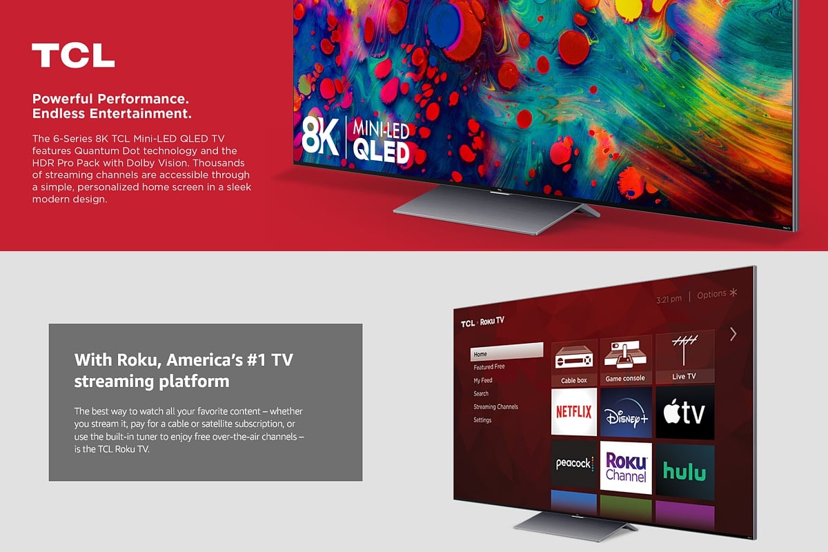 8K Mini-LED TV TCL s Roku OS