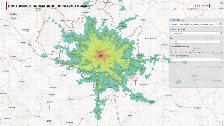 Rychlost cestování v rámci Brna